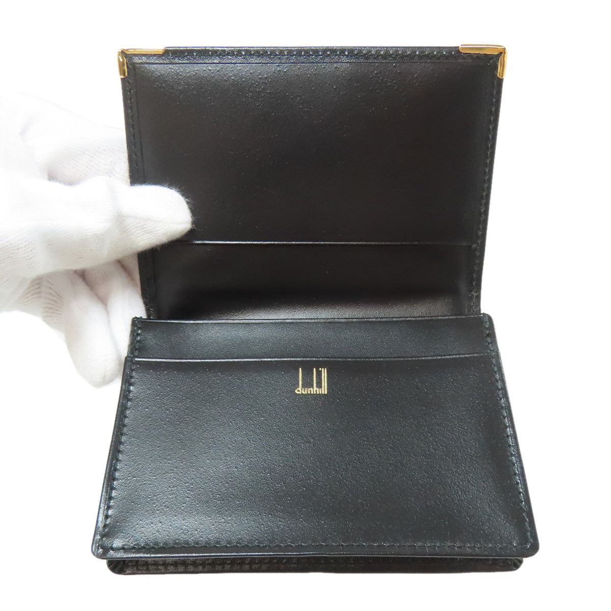 Dunhill logo Card Case Leather Ladies [Used]