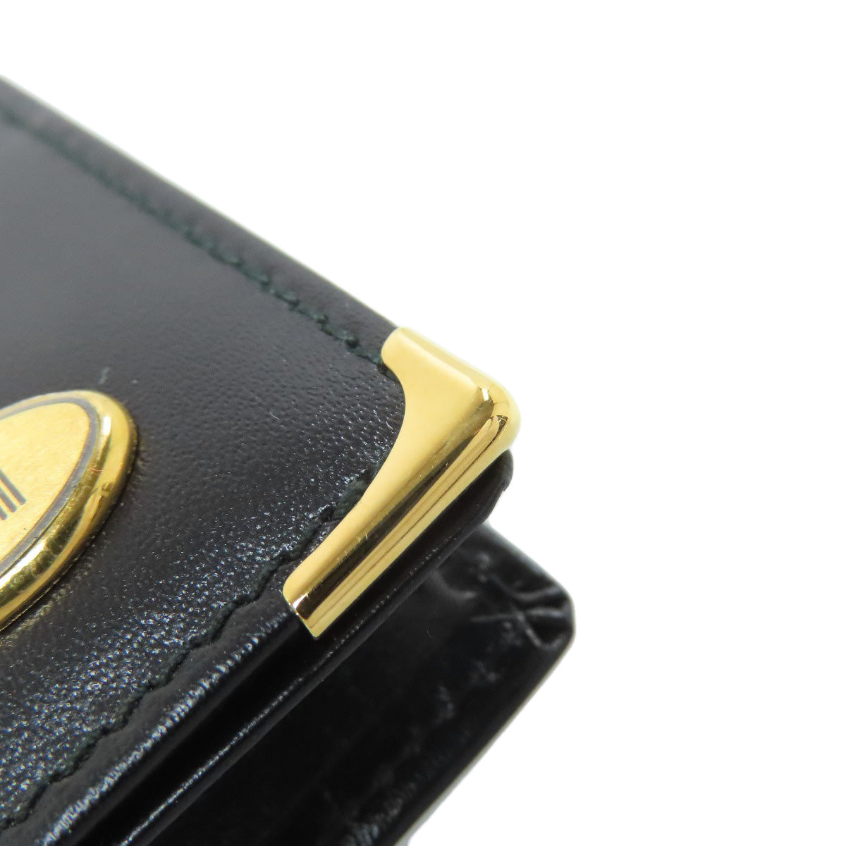 Dunhill logo Card Case Leather Ladies [Used]