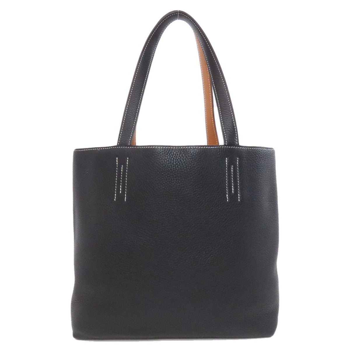 HERMES Double Sense 28 Toffee Black Tote Bag Taurillon Clemence Ladies [Used]