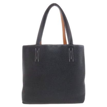 HERMES Double Sense 28 Toffee Black Tote Bag Taurillon Clemence Ladies [Used]