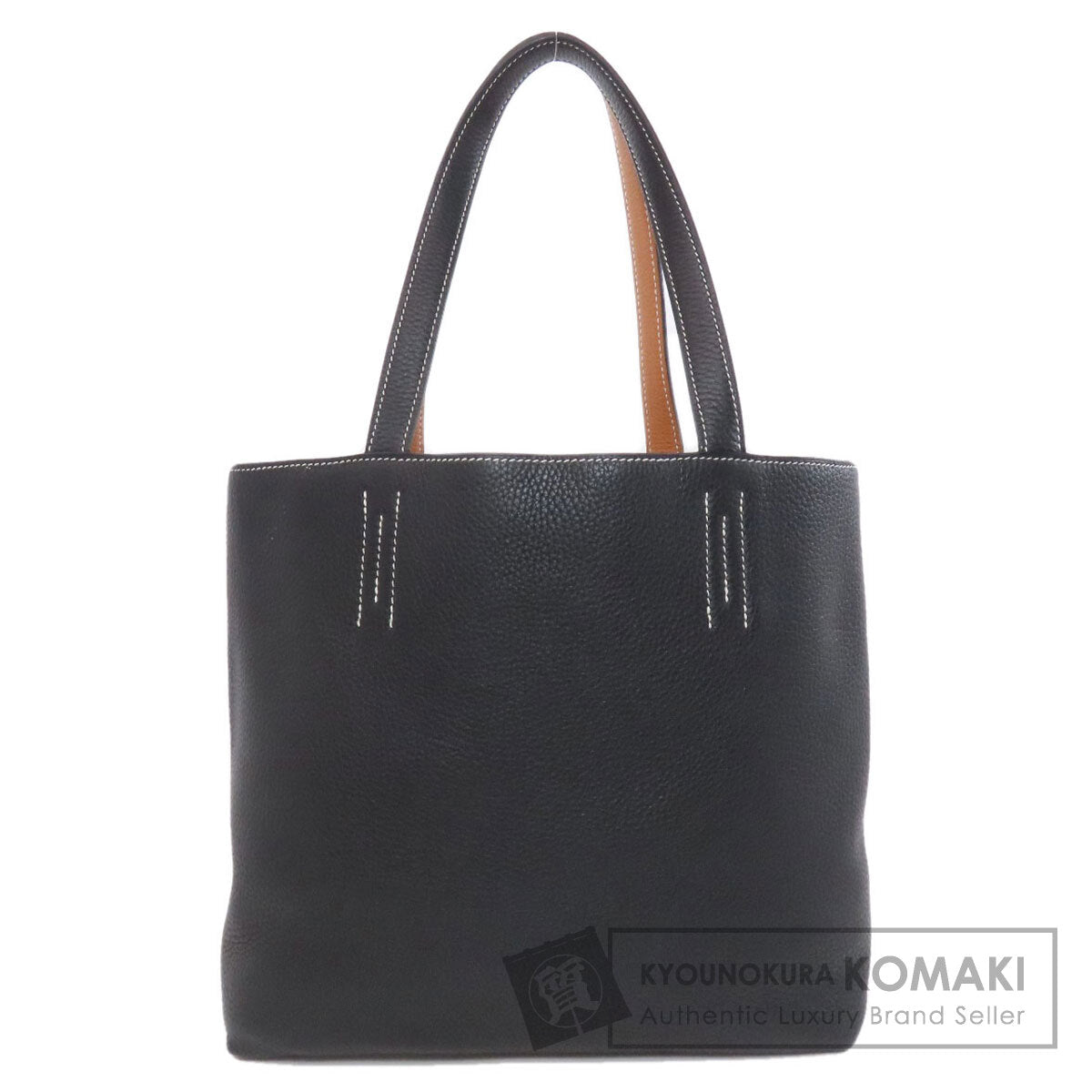 HERMES Double Sense 28 Toffee Black Tote Bag Taurillon Clemence Ladies [Used]