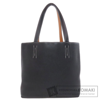 HERMES Double Sense 28 Toffee Black Tote Bag Taurillon Clemence Ladies [Used]