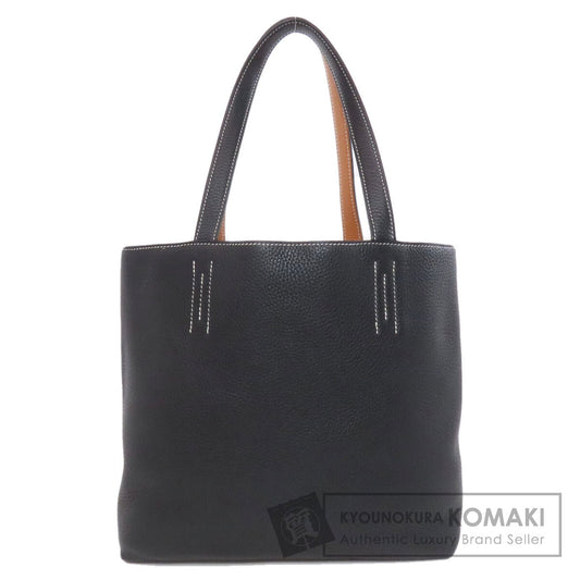HERMES Double Sense 28 Toffee Black Tote Bag Taurillon Clemence Ladies [Used]
