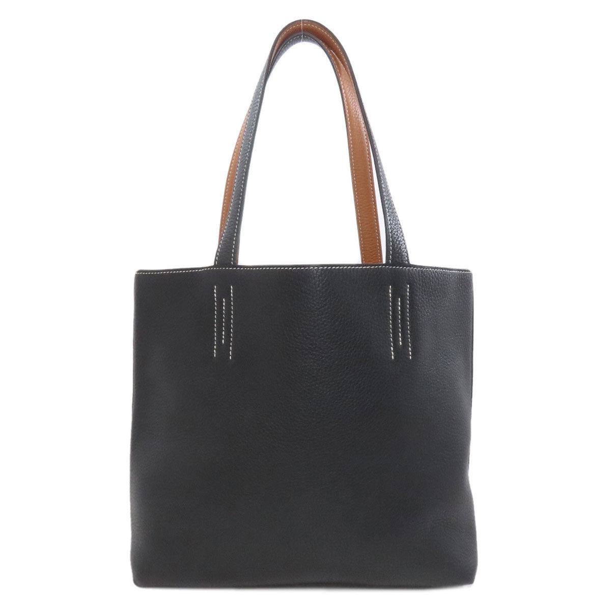 HERMES Double Sense 28 Toffee Black Tote Bag Taurillon Clemence Ladies [Used]