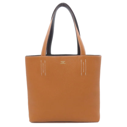 HERMES Double Sense 28 Toffee Black Tote Bag Taurillon Clemence Ladies [Used]