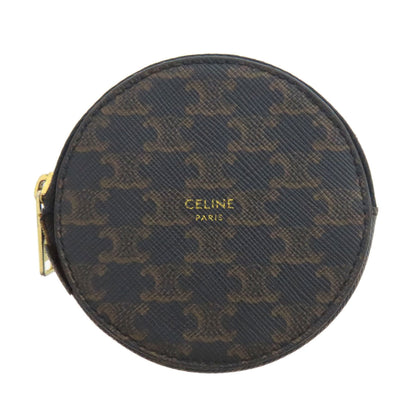 CELINE Triomphe pattern coin purse PVC Ladies [Used]