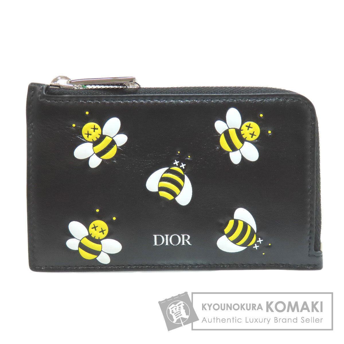 CHRISTIAN DIOR BEE bee pattern coin purse Leather Ladies [Used]