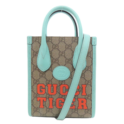 GUCCI 671623 Interlocking G Mini GG Tiger 2WAY Handbag PVC Ladies [Used]