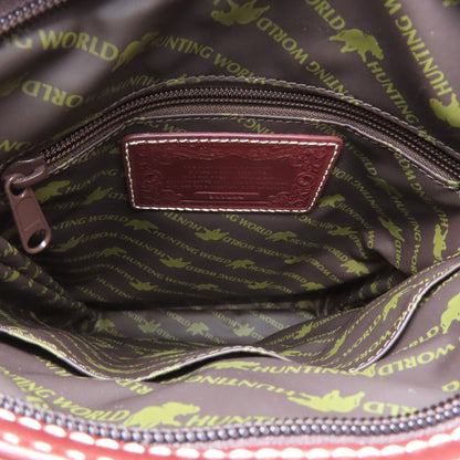 HUNTING WORLD logo Shoulder Bag Canvas CalfLadies [Used]