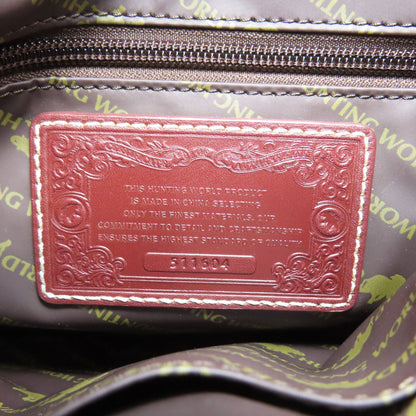 HUNTING WORLD logo Shoulder Bag Canvas CalfLadies [Used]