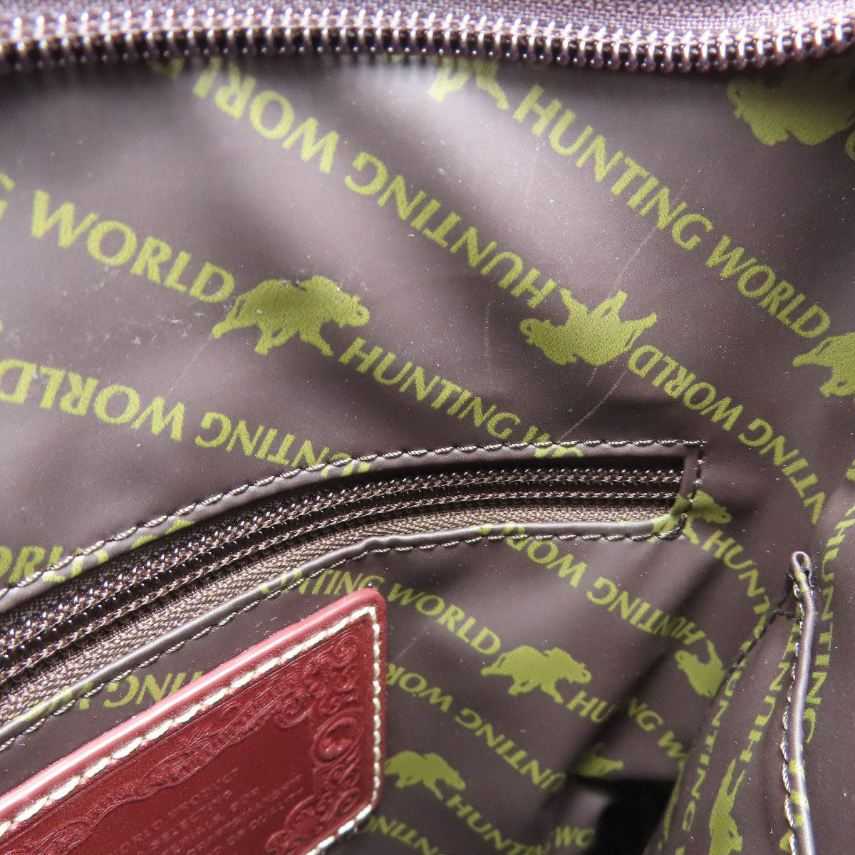 HUNTING WORLD logo Shoulder Bag Canvas CalfLadies [Used]