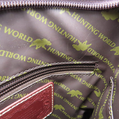 HUNTING WORLD logo Shoulder Bag Canvas CalfLadies [Used]