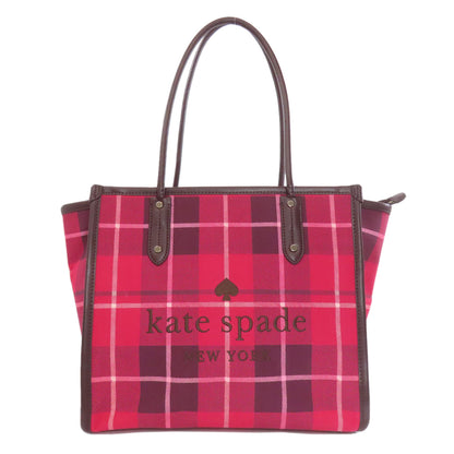 kate spade Checkpattern Tote Bag Canvas Ladies [Used]