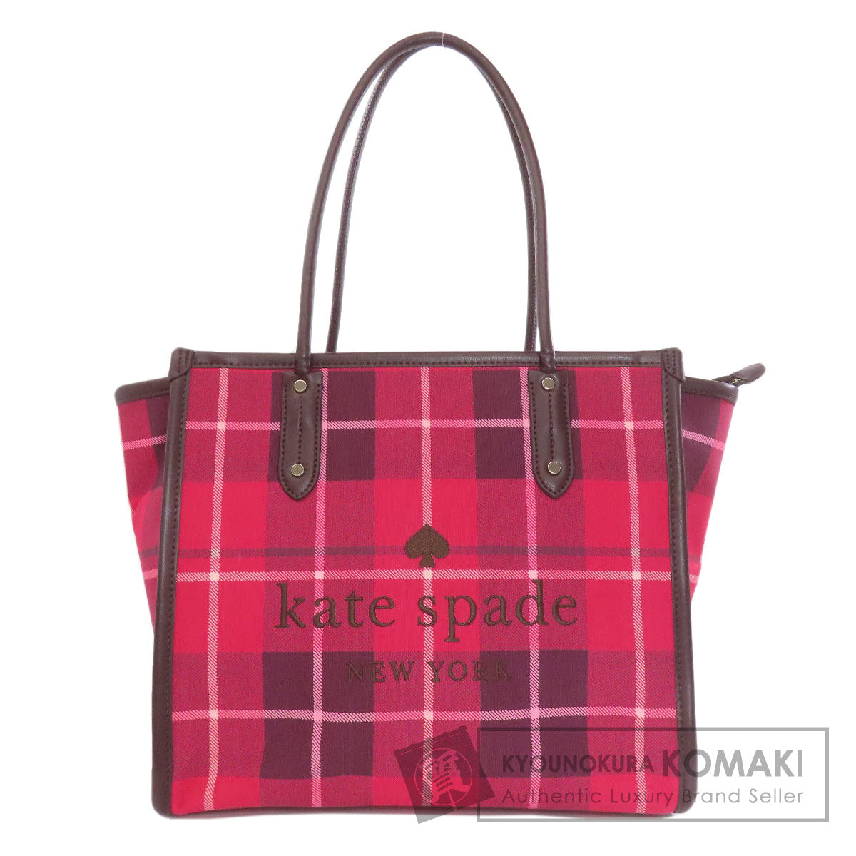 kate spade Checkpattern Tote Bag Canvas Ladies [Used]