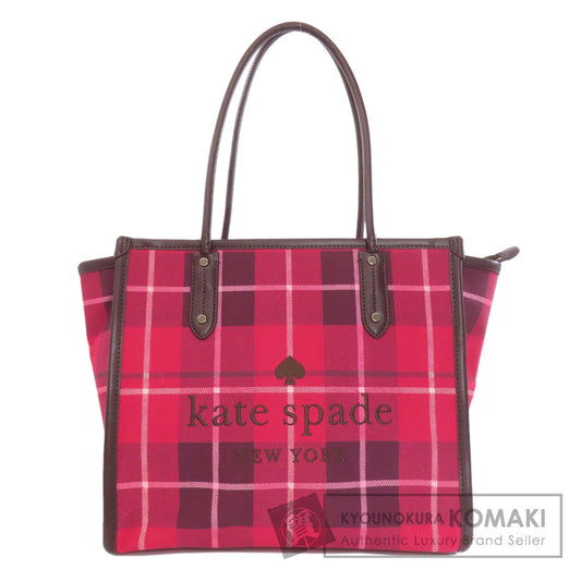kate spade Checkpattern Tote Bag Canvas Ladies [Used]