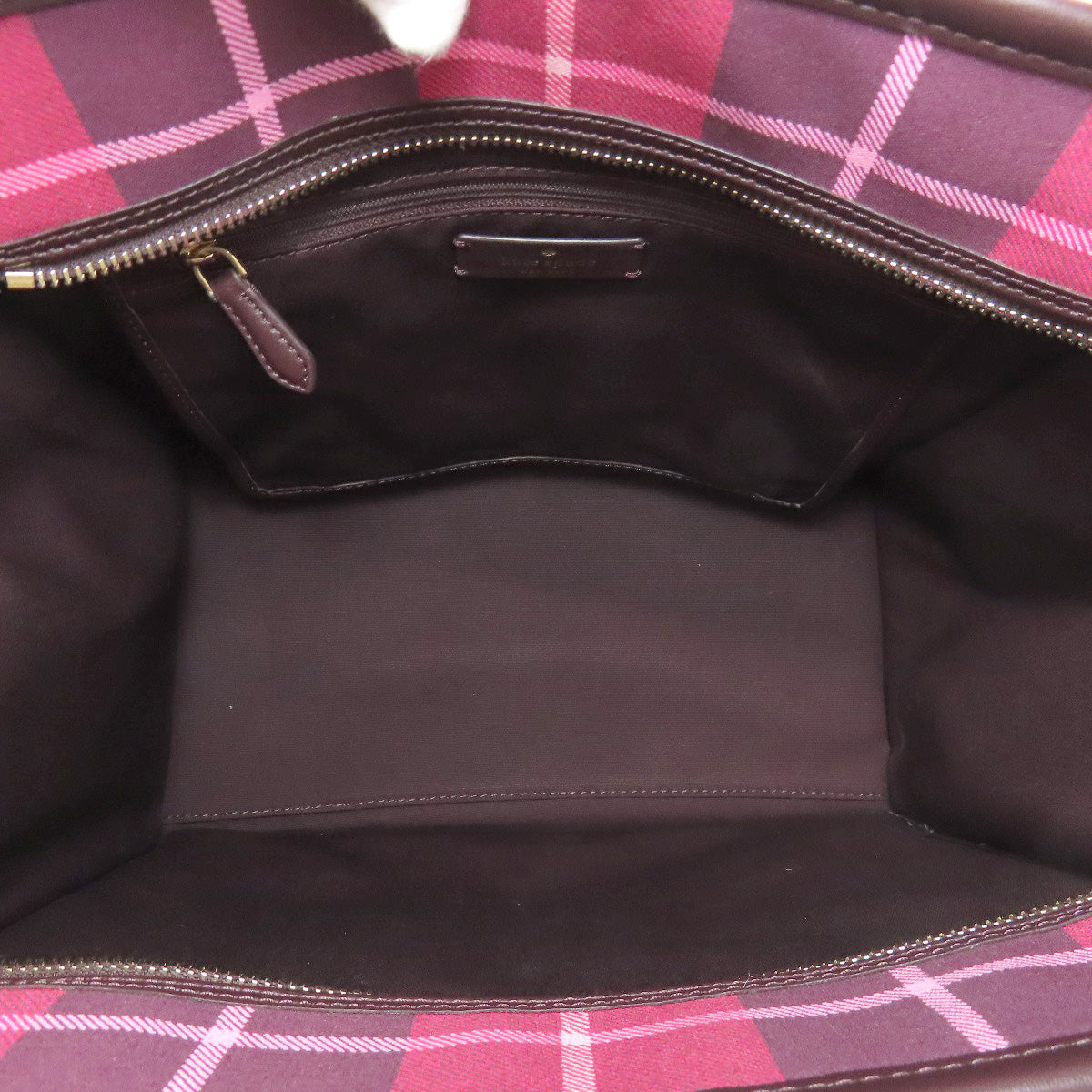 kate spade Checkpattern Tote Bag Canvas Ladies [Used]