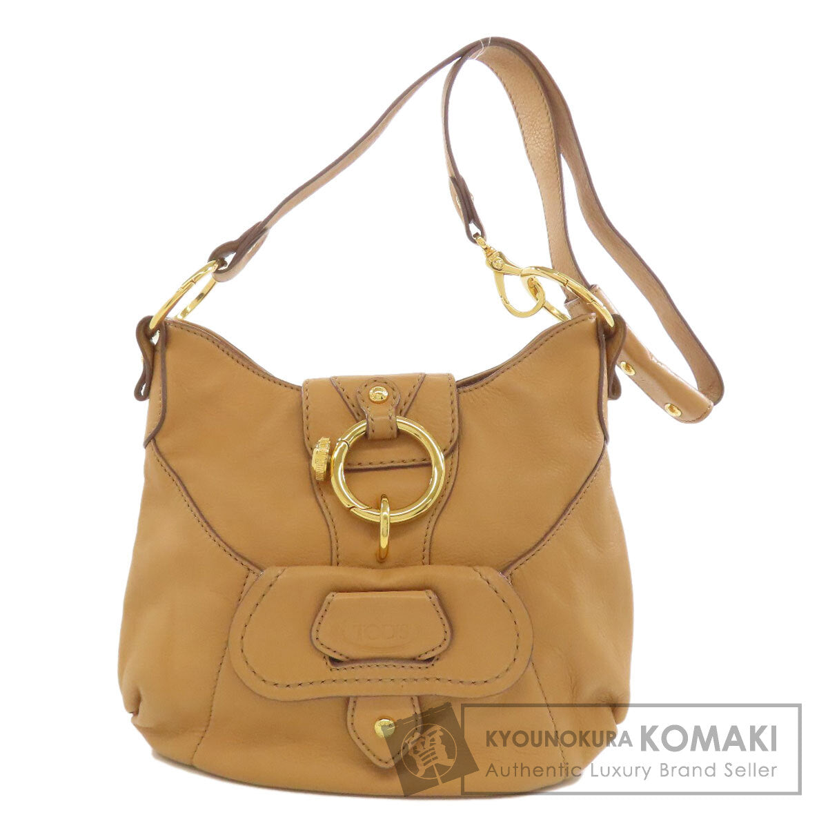 TODS logo Shoulder Bag Leather Ladies [Used]