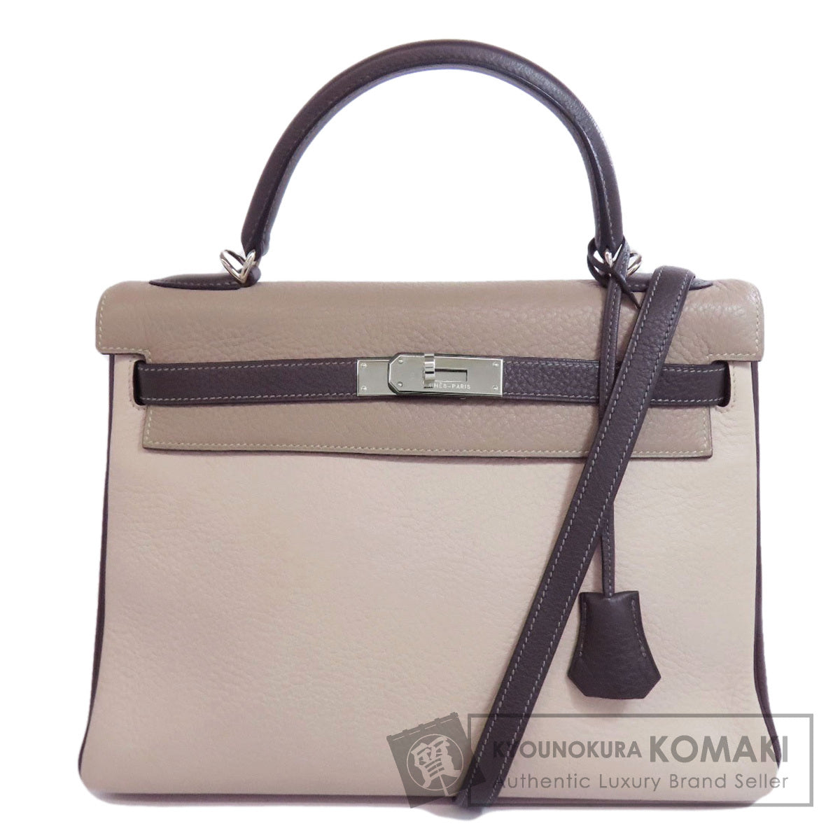 HERMES Kelly 32 Tricolor Inner Stitch SilverHardware Handbag Taurillon Clemence Ladies [Used]