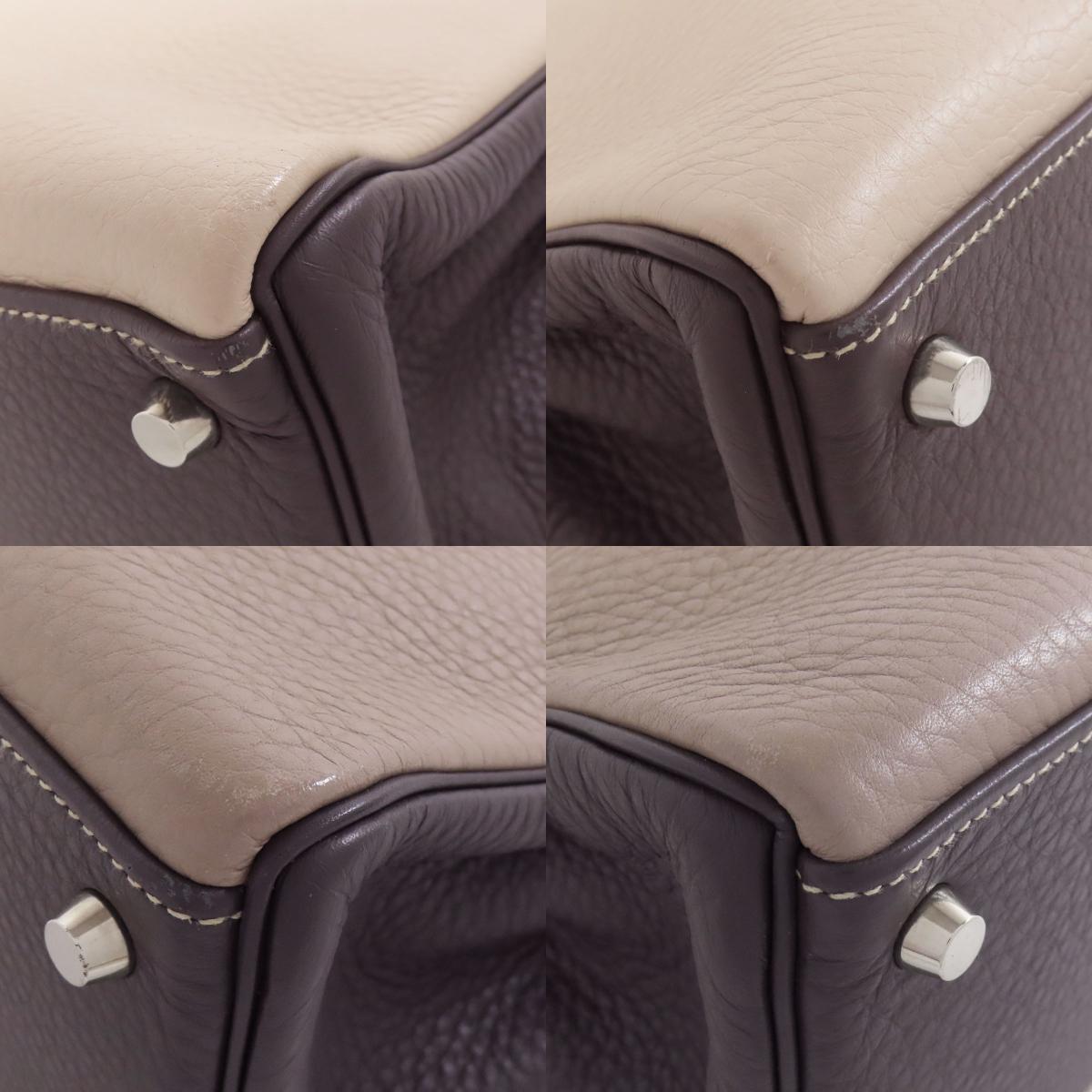 HERMES Kelly 32 Tricolor Inner Stitch SilverHardware Handbag Taurillon Clemence Ladies [Used]