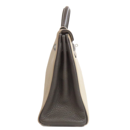 HERMES Kelly 32 Tricolor Inner Stitch SilverHardware Handbag Taurillon Clemence Ladies [Used]