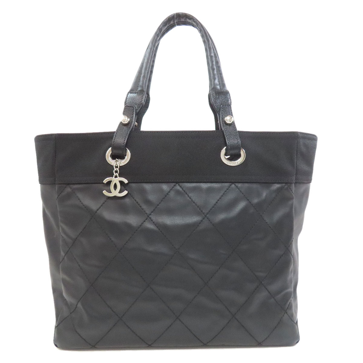 CHANEL   Paris Biarritz SilverHardware Tote Bag  Calf Ladies [Used]