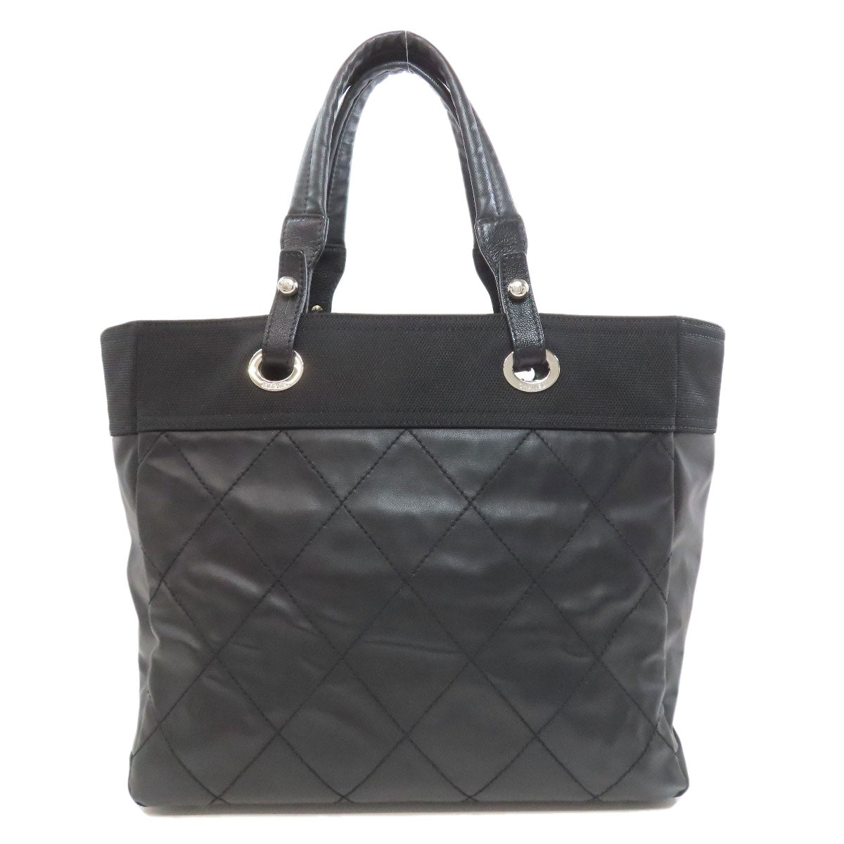 CHANEL   Paris Biarritz SilverHardware Tote Bag  Calf Ladies [Used]