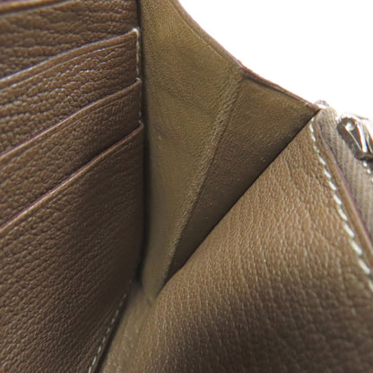 HERMES Azap Classic Etoupe SilverHardware Long wallet (with coin pocket) Calf Ladies [Used]