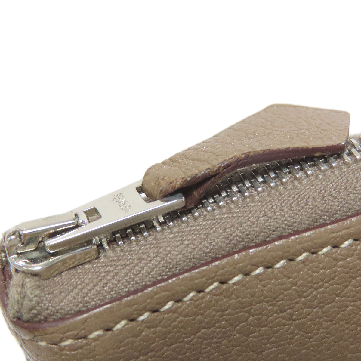 HERMES Azap Classic Etoupe SilverHardware Long wallet (with coin pocket) Calf Ladies [Used]