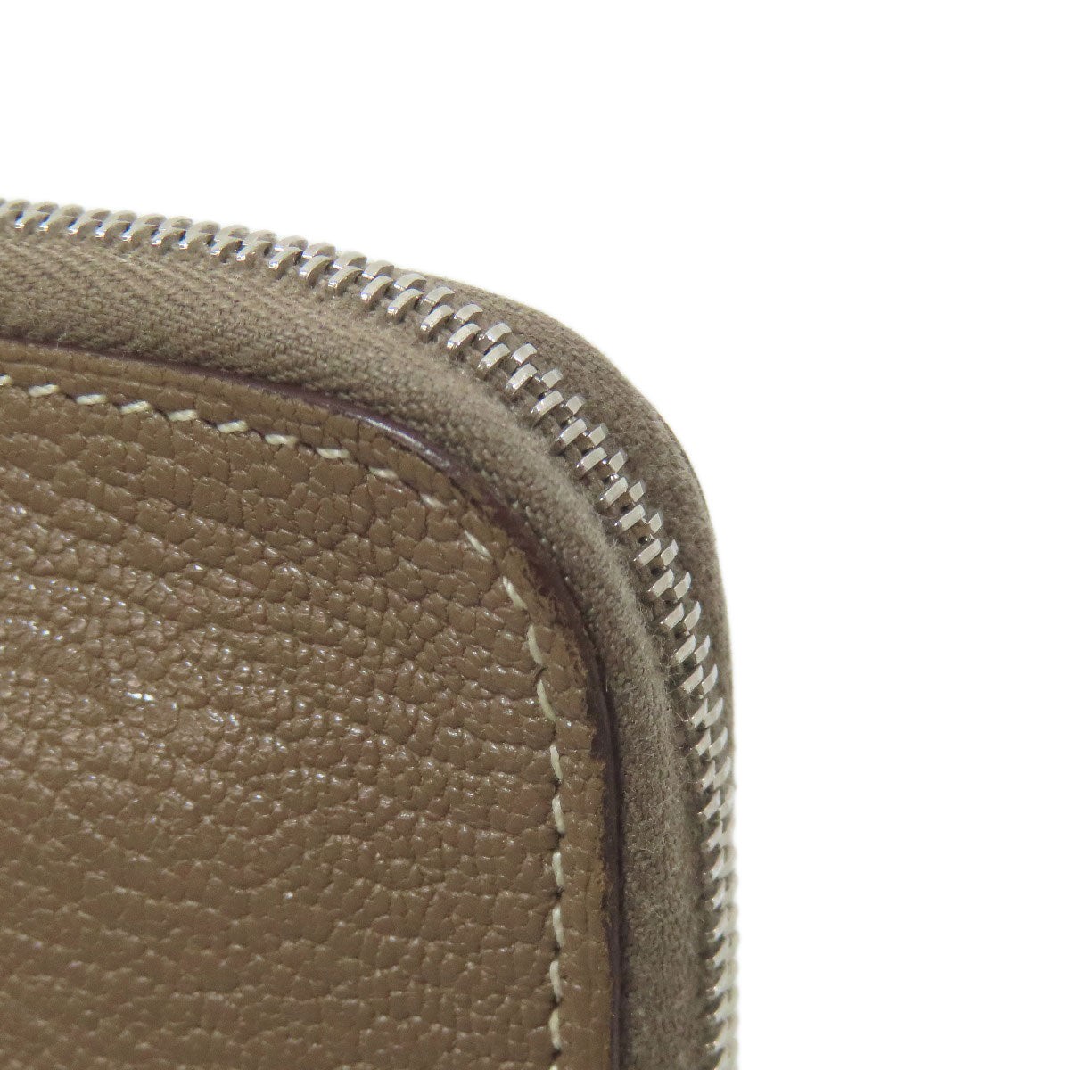 HERMES Azap Classic Etoupe SilverHardware Long wallet (with coin pocket) Calf Ladies [Used]