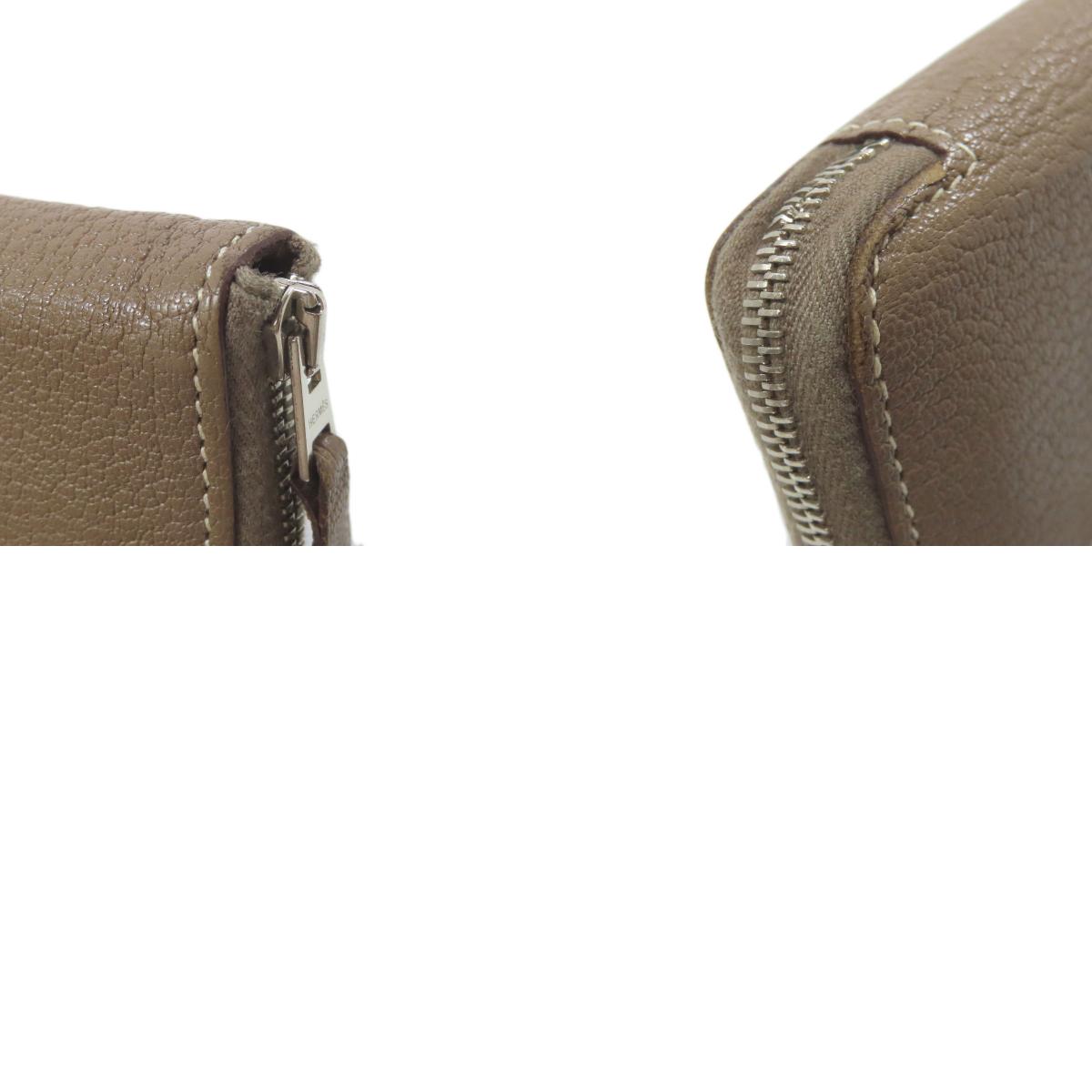 HERMES Azap Classic Etoupe SilverHardware Long wallet (with coin pocket) Calf Ladies [Used]