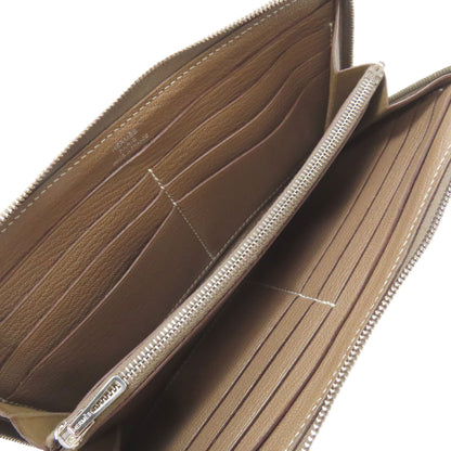 HERMES Azap Classic Etoupe SilverHardware Long wallet (with coin pocket) Calf Ladies [Used]