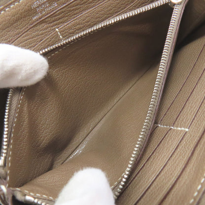 HERMES Azap Classic Etoupe SilverHardware Long wallet (with coin pocket) Calf Ladies [Used]