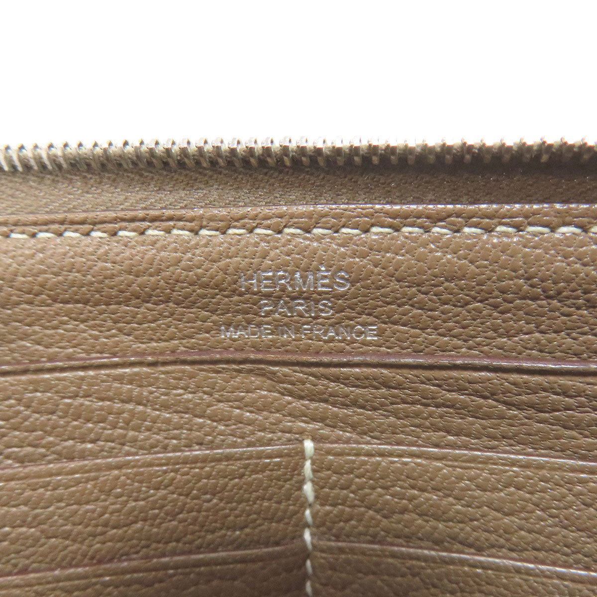 HERMES Azap Classic Etoupe SilverHardware Long wallet (with coin pocket) Calf Ladies [Used]