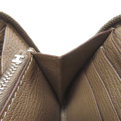 HERMES Azap Classic Etoupe SilverHardware Long wallet (with coin pocket) Calf Ladies [Used]