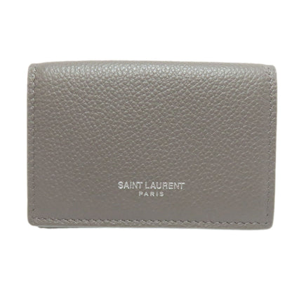 SAINT LAURENT Tri-fold logo Bifold Wallet with Coin Pocket Leather Ladies [Used]