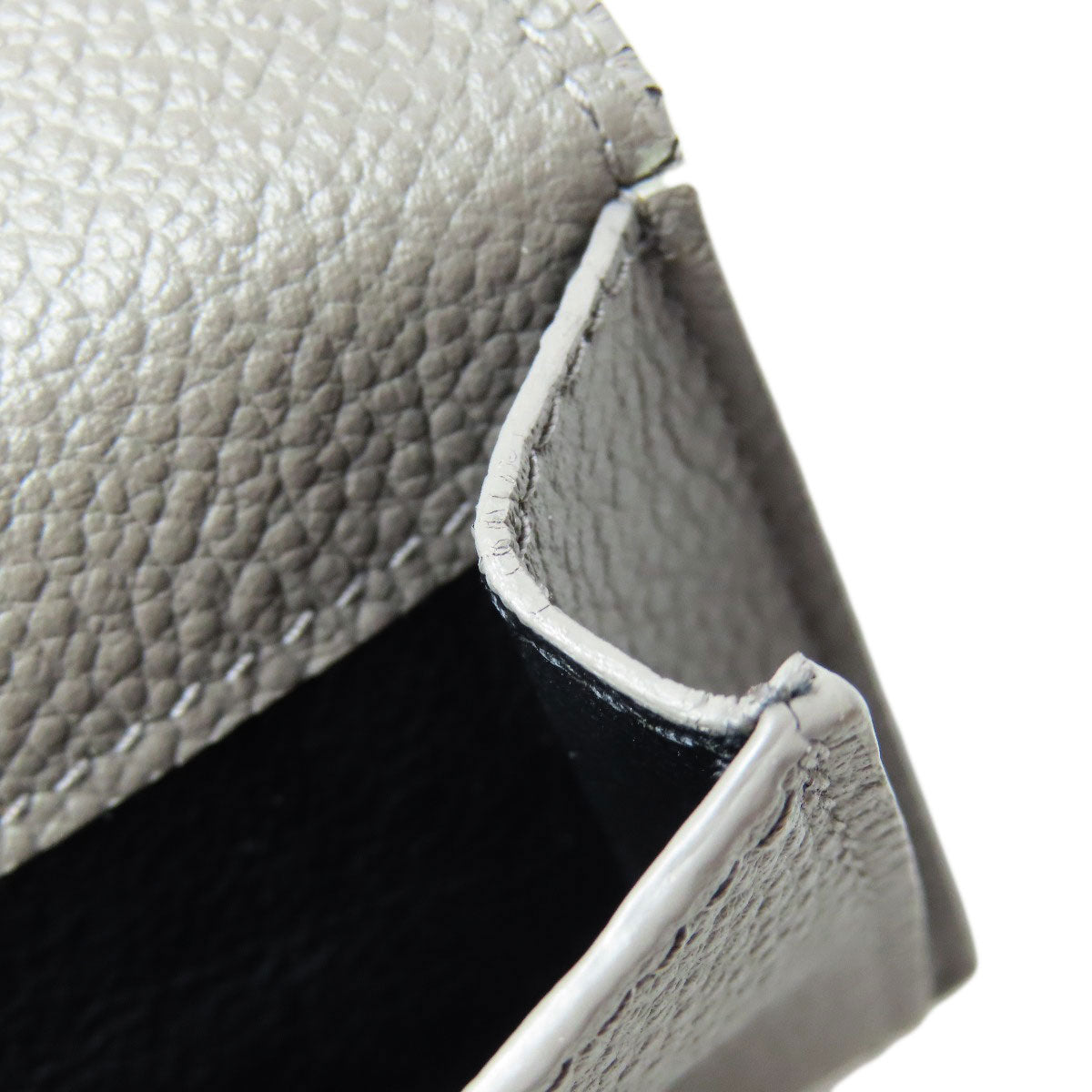 SAINT LAURENT Tri-fold logo Bifold Wallet with Coin Pocket Leather Ladies [Used]