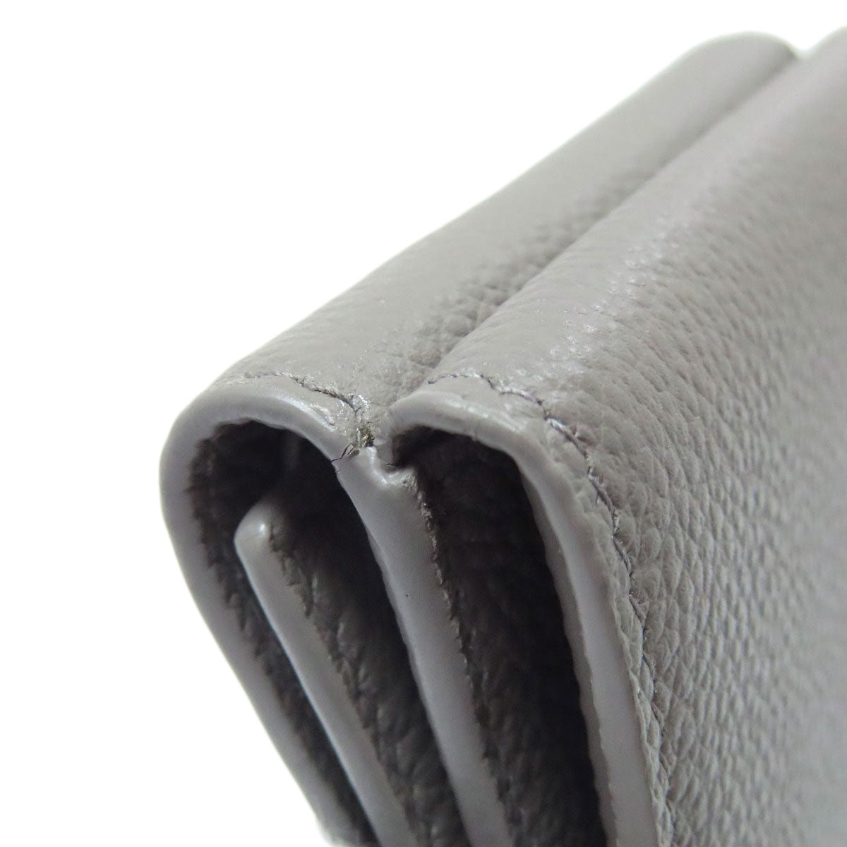 SAINT LAURENT Tri-fold logo Bifold Wallet with Coin Pocket Leather Ladies [Used]