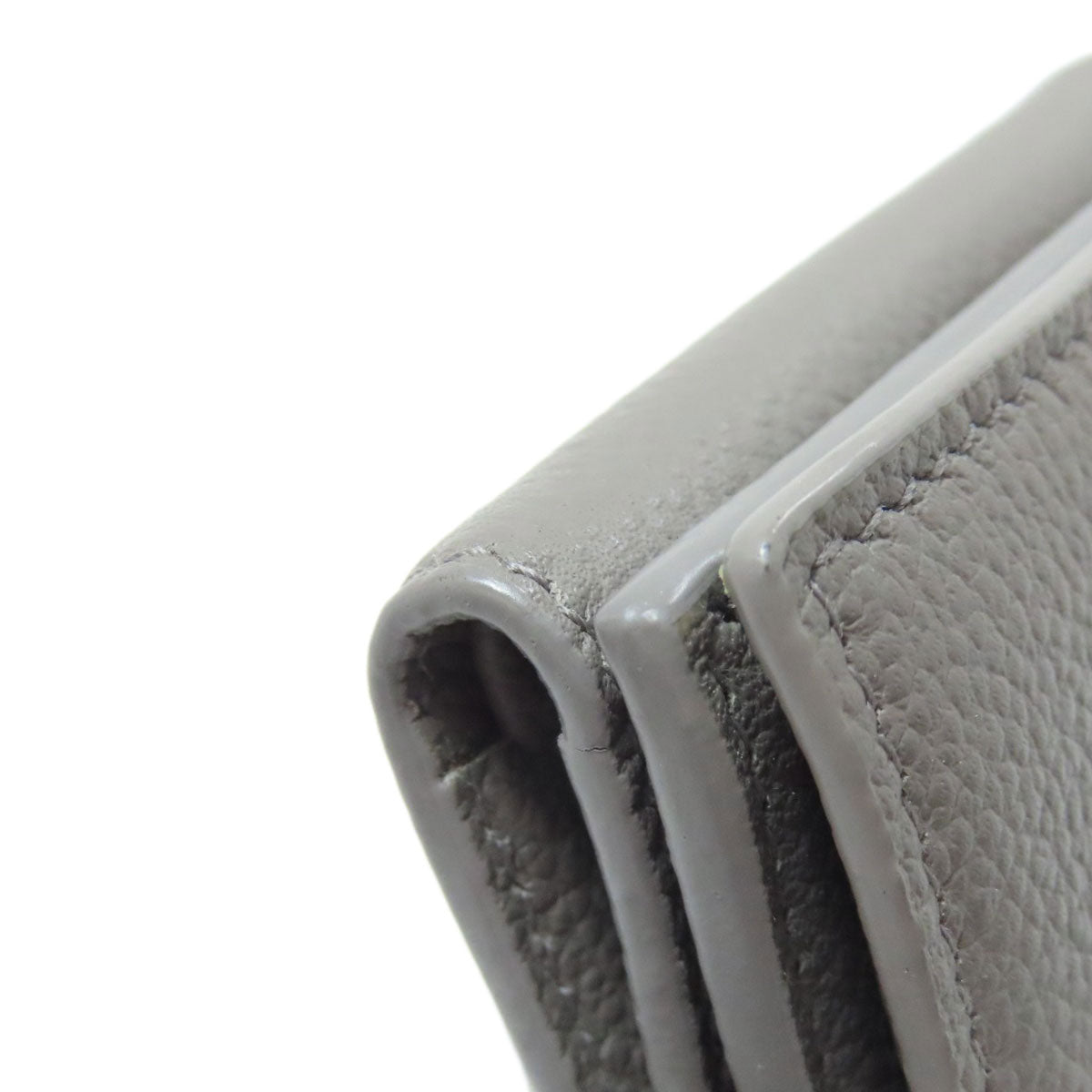 SAINT LAURENT Tri-fold logo Bifold Wallet with Coin Pocket Leather Ladies [Used]