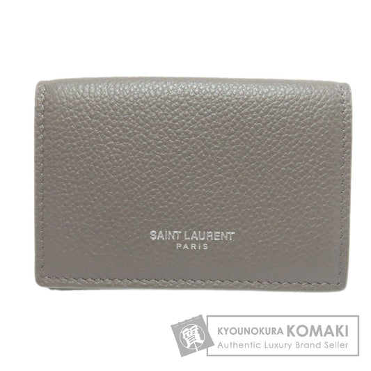 SAINT LAURENT Tri-fold logo Bifold Wallet with Coin Pocket Leather Ladies [Used]