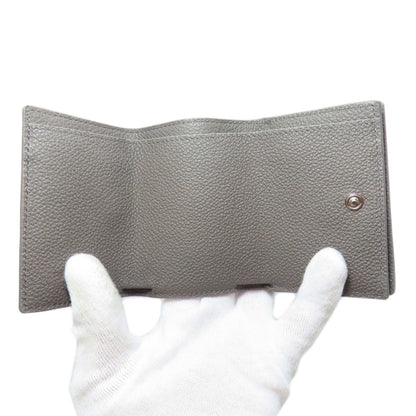 SAINT LAURENT Tri-fold logo Bifold Wallet with Coin Pocket Leather Ladies [Used]