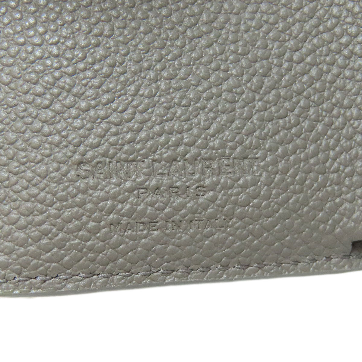 SAINT LAURENT Tri-fold logo Bifold Wallet with Coin Pocket Leather Ladies [Used]