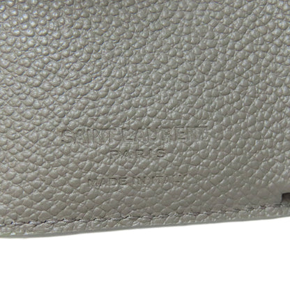 SAINT LAURENT Tri-fold logo Bifold Wallet with Coin Pocket Leather Ladies [Used]