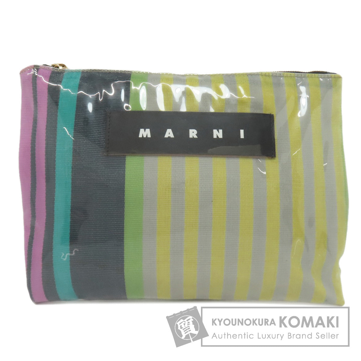 MARNI Stripe Clutch bag Leather Ladies [Used]