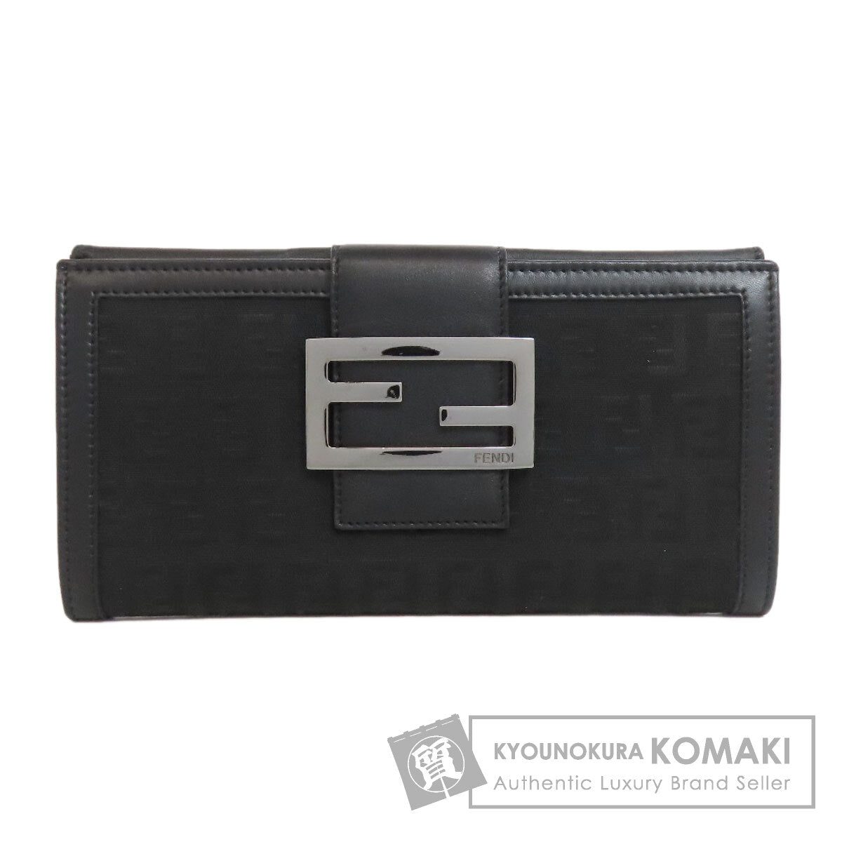 FENDI Zucchino Long wallet (with coin pocket) Canvas CalfLadies [Used]