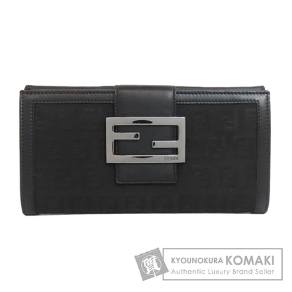 FENDI Zucchino Long wallet (with coin pocket) Canvas CalfLadies [Used]