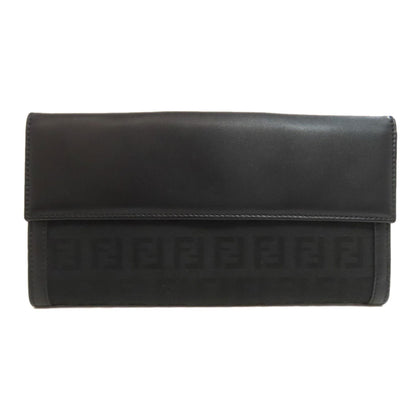 FENDI Zucchino Long wallet (with coin pocket) Canvas CalfLadies [Used]