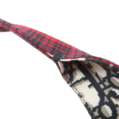 CHRISTIAN DIOR Checkpattern Tote Bag Canvas Ladies [Used]