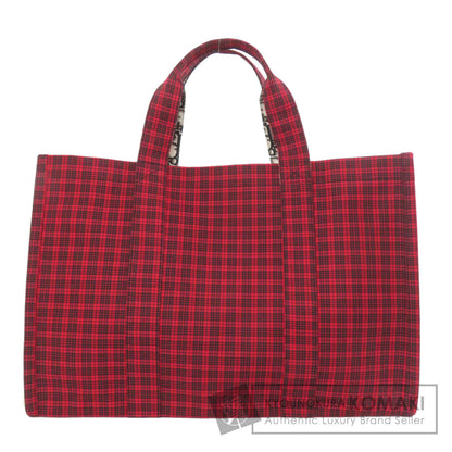 CHRISTIAN DIOR Checkpattern Tote Bag Canvas Ladies [Used]