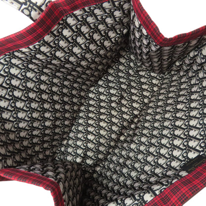 CHRISTIAN DIOR Checkpattern Tote Bag Canvas Ladies [Used]