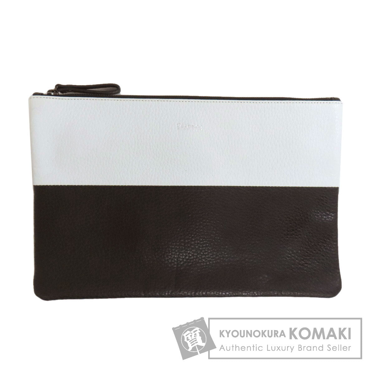 Calvin Klein logo Clutch bag Leather Ladies [Used]